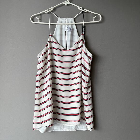 Express z S striped white red‎ striped sleeveless cami reversible top NWT - Picture 1 of 10